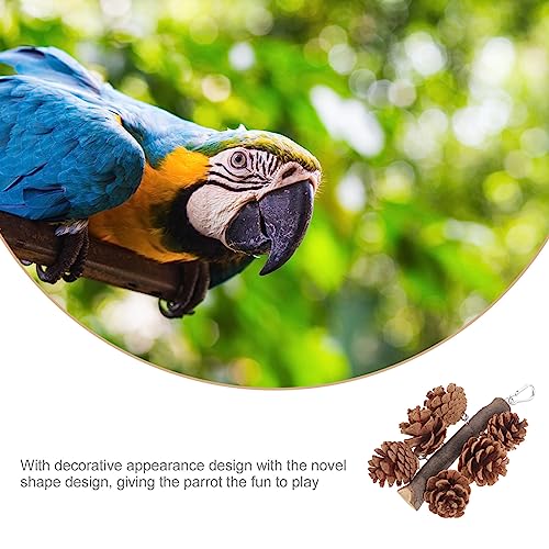 POPETPOP Pine Cone Parrot Toy Bird Chewing Toy Natural Pine Cones Hanging Foraging Toys Parrot Tearing Toys for Parakeet Cockatiel Conure African Grey Lovebirds Cockatoos - Image 2