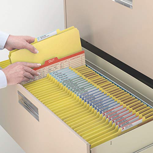 Smead Pressboard Classification File Folder With Safeshield Fasteners, 3 Dividers, 3" Expansion, Legal Size, Yellow, 10 Per Box (19098) #TOP4