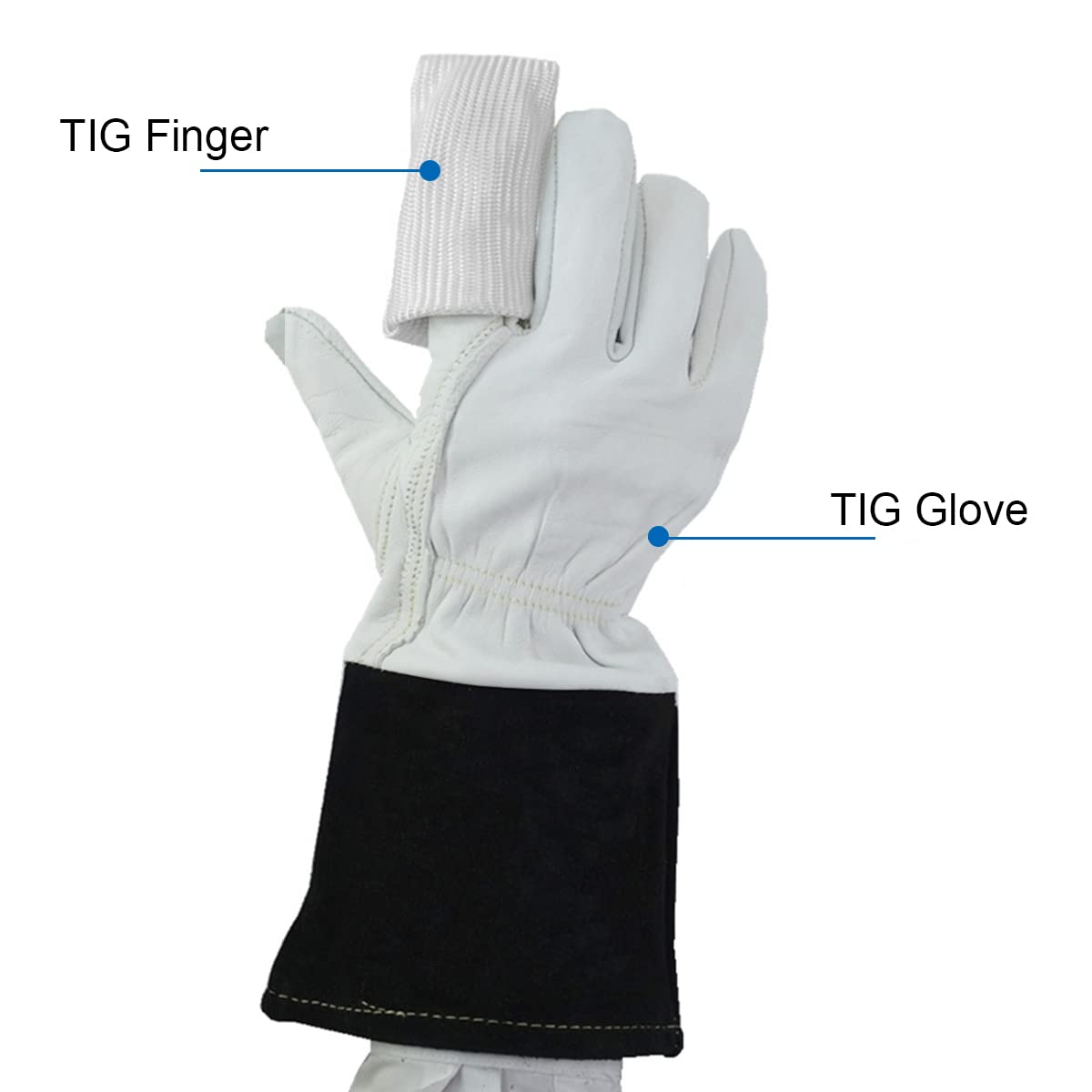 EATBALE 3 Pcs Welding Gloves Heat & Tricks for Tig Heat Shield Heat Resistant/Fiber High Temperature Resistance Anti-Cutting for TIG for MIG Welder(XL - Image 4