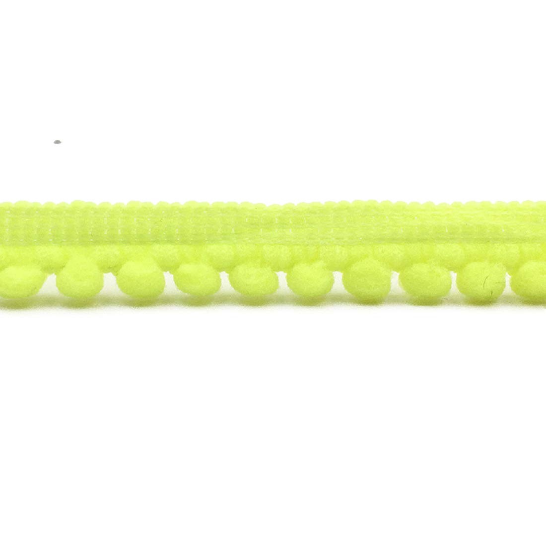 Yalulu 18 Yards Mini Pom Pom Trim Tassel Pompom Trim Ball Fringe Ribbon Trimming for Curtains Apparel DIY Craft Sewing Supplies (Light Yellow)