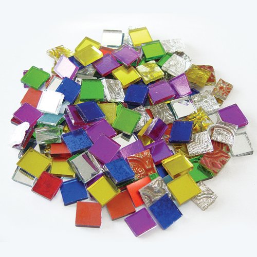 Jennifer's Mosaics 8-Ounce Variety Mosaic Mirror Tile, Assorted Colors