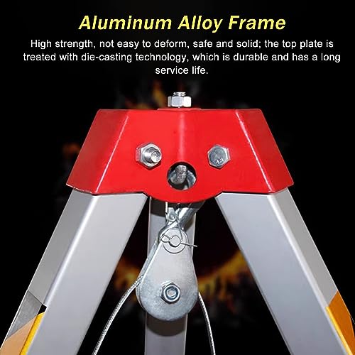 Kit de rescate de trípode de aluminio resistente, capacidad de 300 kg para espacios reducidos y rescates de acantilados, ideal para soluciones de protección contra incendios de emergencia y caídas
