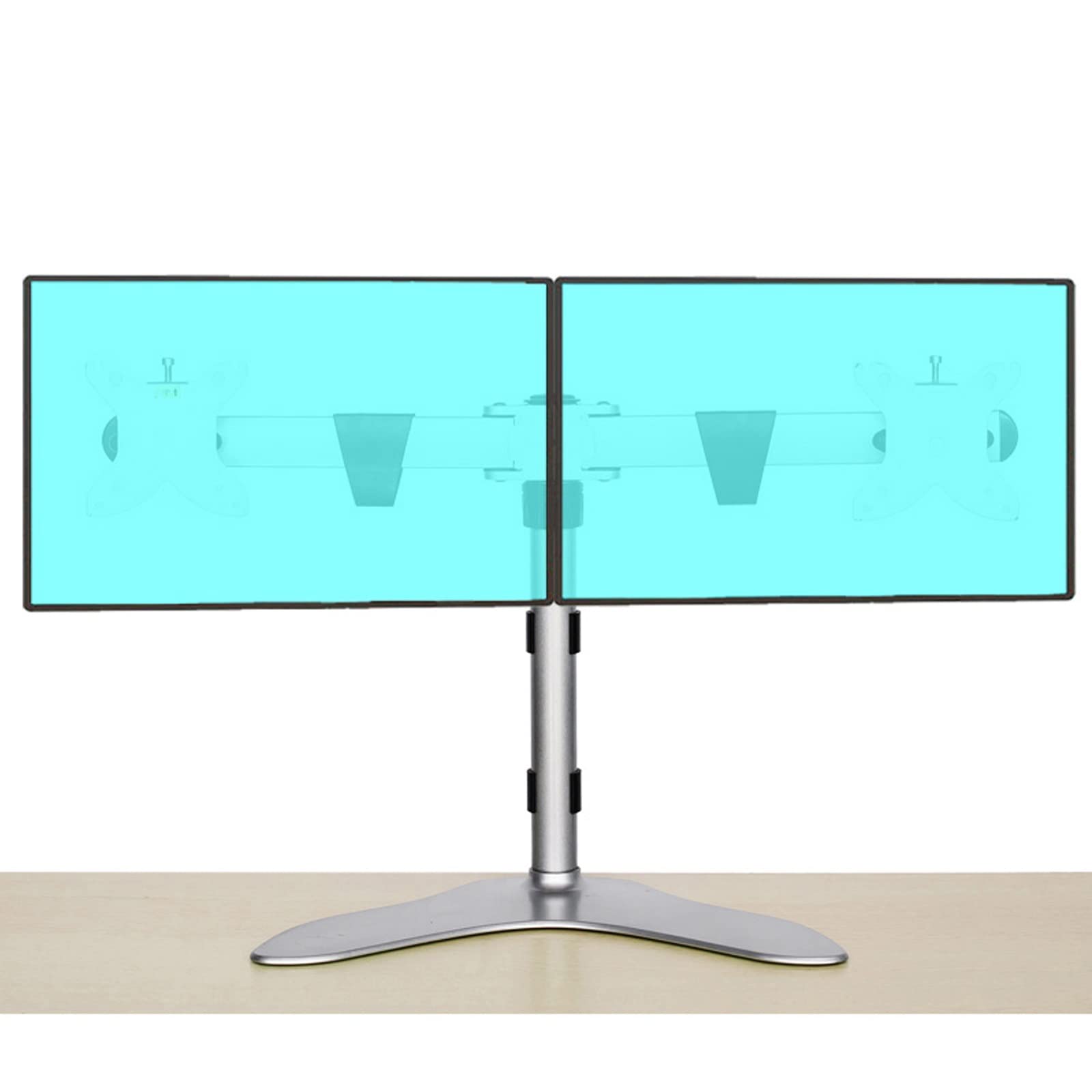 asdchZen Dual Monitor Stand With Metal Base,Mounts 2 Screens Up To 30 Inch And 8Kg/17.6 Lbs Each,75Mm & 100Mm Compatible Vesa