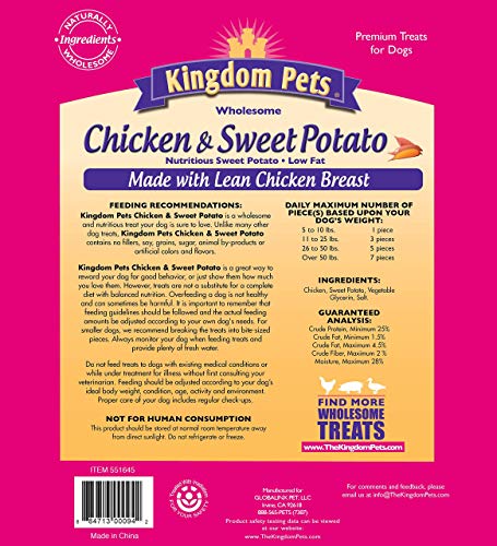 Kingdom Pets Filler Free Chicken Jerky & Sweet Potato Twists, Premium Treats for Dogs, 48-Ounce Bag - Image 3