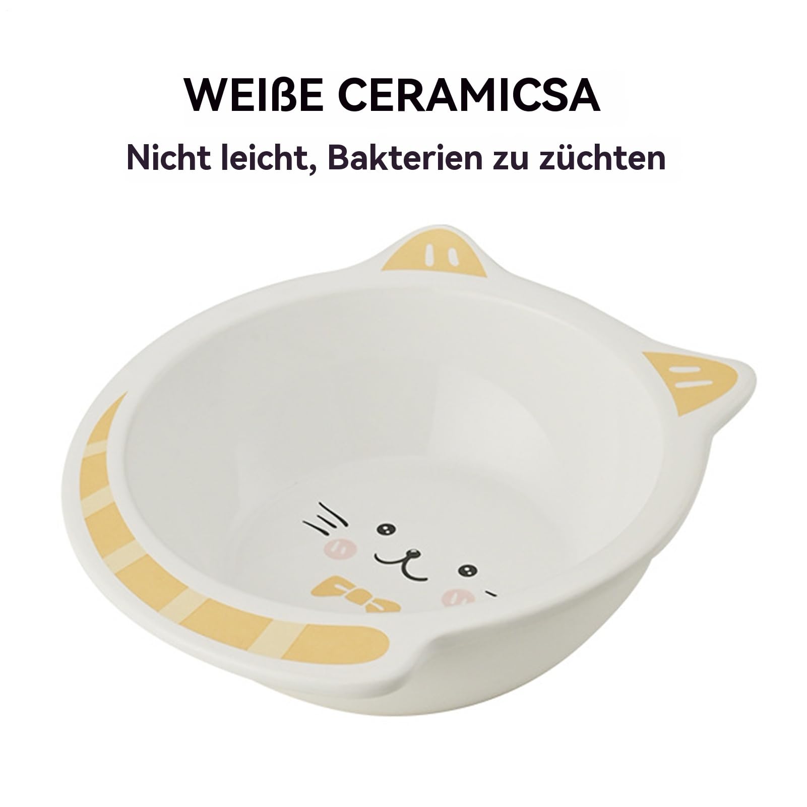 Gamelle surélevée pour Chat - Gamelle surélevée pour Chat | Double gamelle | en céramique avec support en bois anti-fuite pour chatons, chiots, appartements et déplacements
