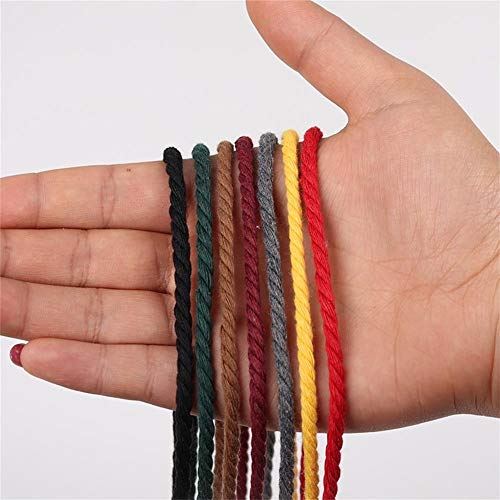 image for XKDOUS Yellow Macrame Cord 3mm x 220yards, Colored Macrame Rope, Cotto