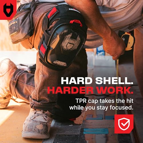 Image of NoCry Professional Work Knee Pads for Men Construction with Ankle Support and Heavy Duty Anti-Slip Cap - Foam Cushion and Extra Thick Gel Padding - Reinforced Thigh & Shin Straps