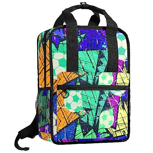 Sac à dos de football multicolore pour garçons et filles avec bretelles réglables