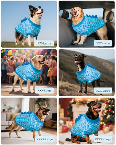 Image of CuteBone Dinosaur Costume Dog Shirt, Stretchy Velvet T-Shirt Clothes for Medium Dogs, Soft & Breathable Pet Tee Outfit Frenchie Apparel for Daily Wear, Cozy Pullover Design Puppy Fashion COSBX04XXL