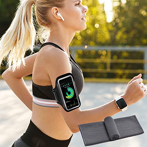 Tesyeux Brassard de Sport Pochette Telephone Sport Porte Telephone Sport Brassard pour Smartphone Brassard Telephone Portable Résistant à l'eau pour iPhone et Les Autres Smartphones Inférieur à 6.5" Cover