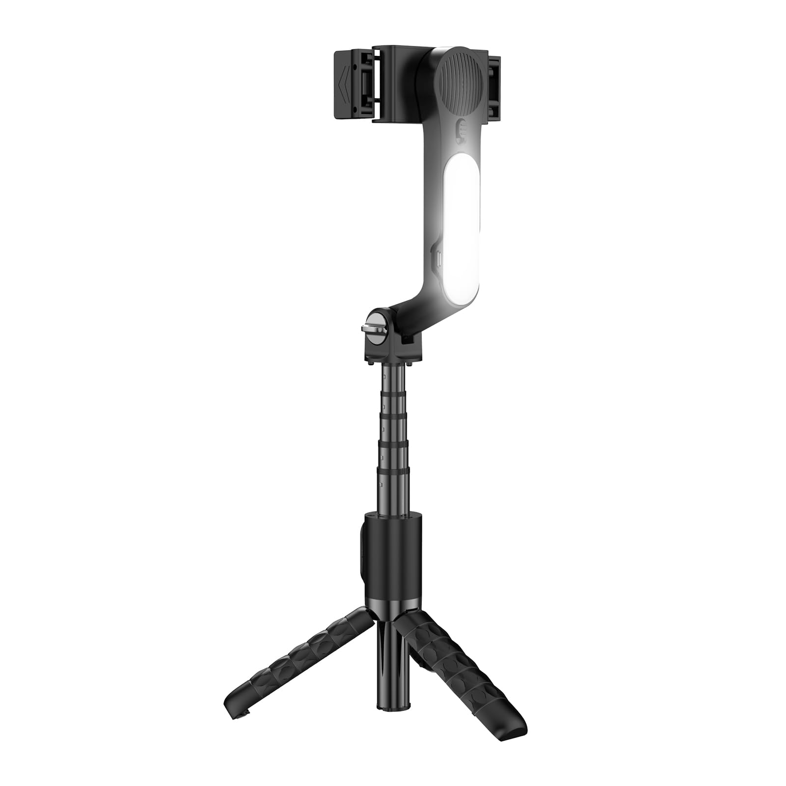 Kavolet Stabilizzatore portatile per telefono, treppiede per selfie stick con luce di riempimento a LED staccabile, otturatore remoto: tecnologia avanzata anti-shake per creatori di video online