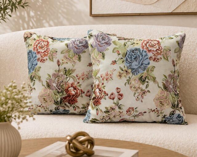 Best Decorative Cushion Covers: Cotton vs Velvet 89 Premium Polyster Jacquard Cushion Covers - Multi 3 | 16 x 16 Inch...