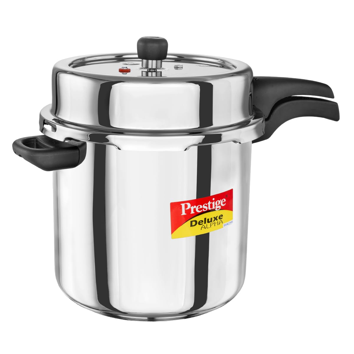 Prestige Svachh Alpha Pressure Cooker 10L | Induction Compatible Stainless Steel Pressure Cooker | MPD20254 - Grey