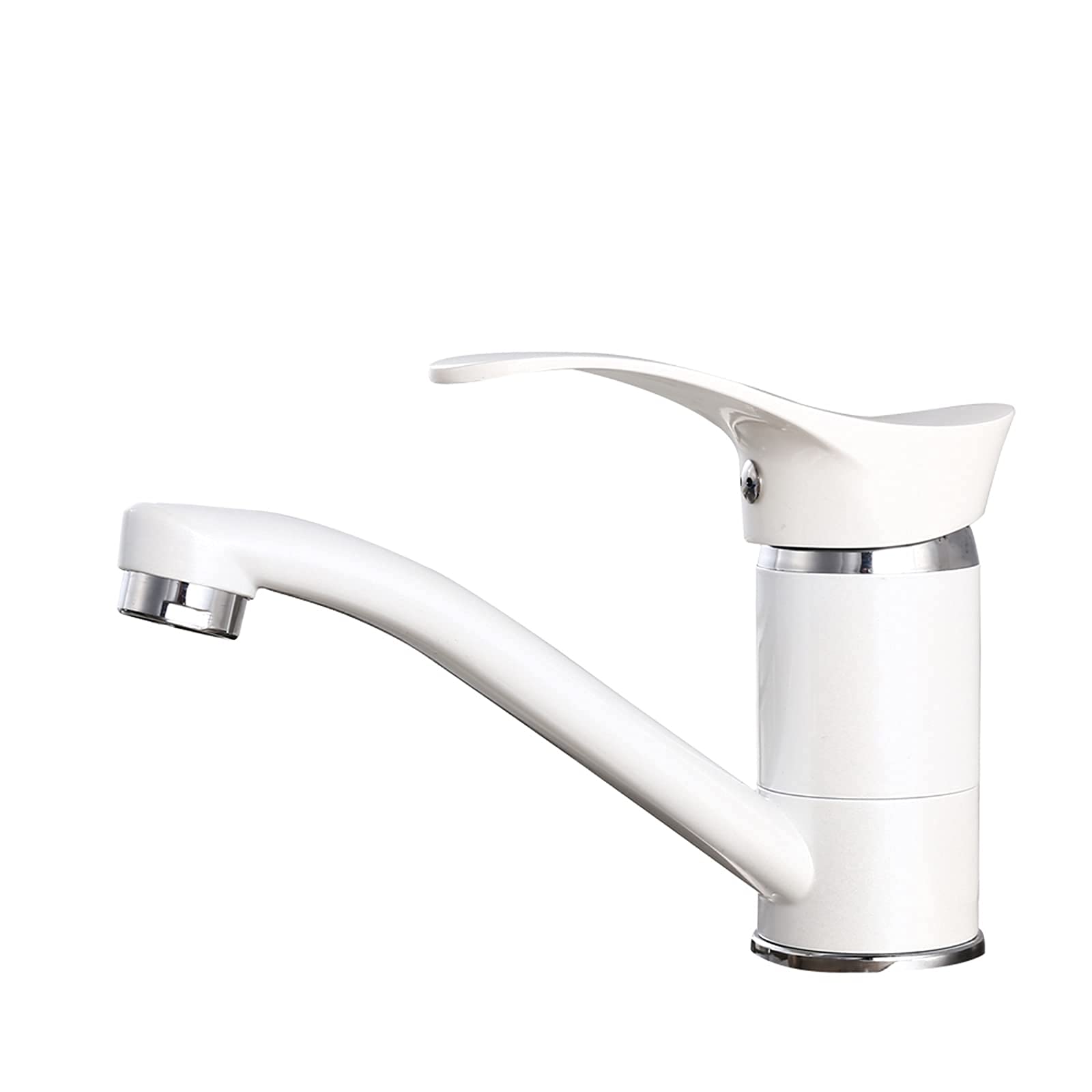 Robinet de cuisine en alliage de zinc au fini blanc mat architectural