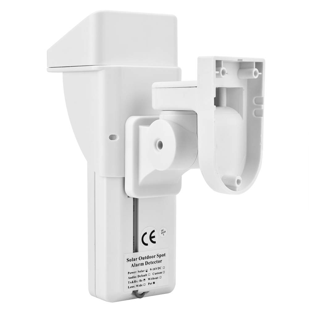 Chrees Detector de movimiento solar, de alarma de seguridad por infrarrojos con de alarma inalámbrico, IP65, diseño impermeable para mascotas, polvo, protección contra el viento
