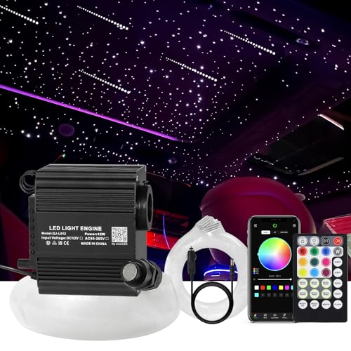 Image of Starlight Headliner Kits, 200pcs 9.8ft Twinkle & Meteor Fiber Optic Lights | 240pcs Pure White Shooting Star Lights for Car /Home, APP /Remote, RGBW Music Sync Star Ceiling Sky Decoration for SUV /Truck