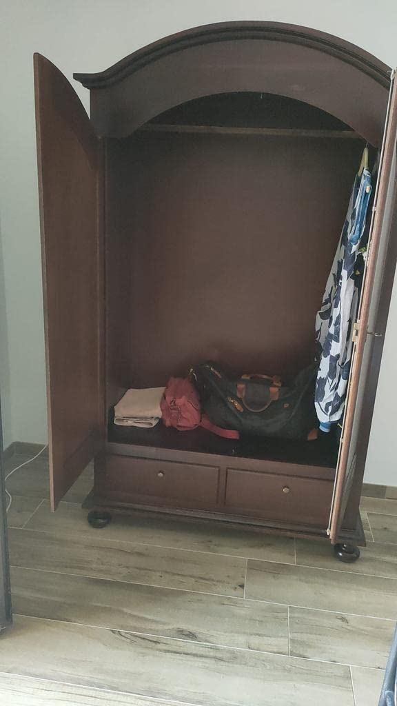 Mar.c.a. Design - Armoire Bois 2 Portes 2 tiroirs 125x61x200 cm Meuble Rangement Noyer Made in Italy