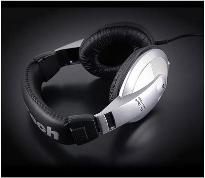 DJ Tech HPM1200 Multi-Purpose Headphones with 100-18kHz Ultra-Wide Frequency Response and 1/8 TRS Stereo Jack Plus 1/4 TRS Adaptor, 32 Ohms Impedance