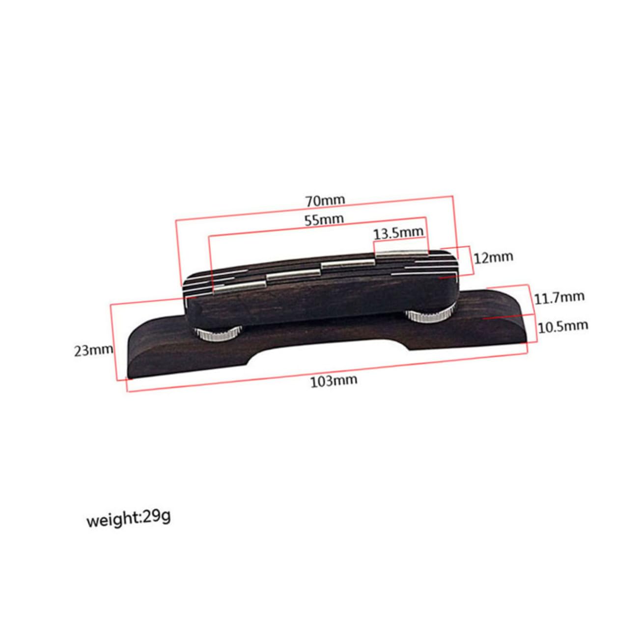 HEMOTON Chitarra Acustica 12 Corde Ponte in Palissandro Per Mandolino Ponte Per Chitarra Jazz Ponte Di Mandolino Ballata Musicale Sella Bassi Regolabile Accessori Di Legno
