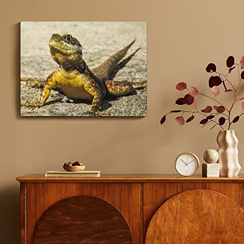 Animal Poster Lizard Posters Wall Posters Painting Canvas Wall Art Paintings Canvas Wall Decor Home Decor Living Room Decor Aesthetic 24X32Inch(60X80Cm) Frame-Style #TOP4