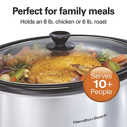 Hamilton Beach 8 Quart Programmable Slow Cooker with Three Temperature Settings, Dishwasher Safe Crock and Lid, Silver (33480) by Hamilton Beach - Image 2