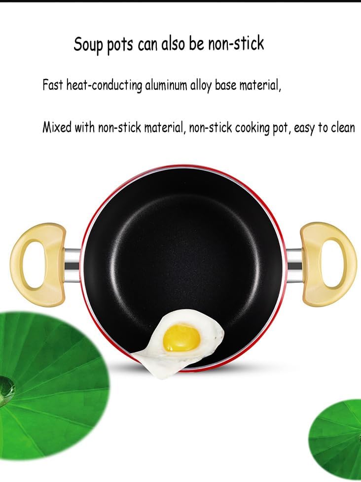 Enamel Cast Iron Tomato Shaped Stock Pot, Nonstick Soup Pot Pasta Can, Cute Vegetable Shape, Multifunction Cooking Pot with Handles for Stewing Poaching Frying,Apple Soup Pot - Image 6