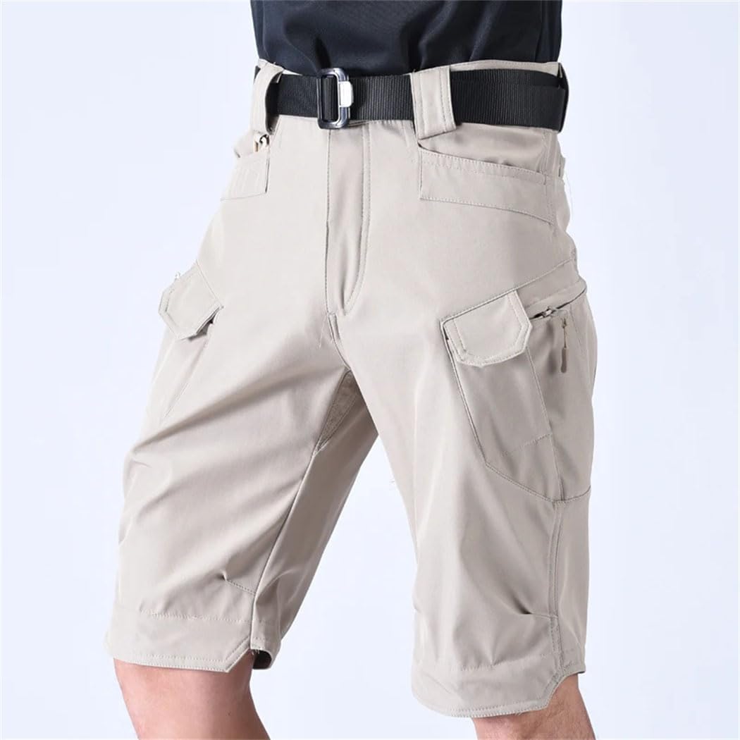 Men's Cargo Shorts Summer Outdoor Quick-Dry Elastic Waist with Multiple Pockets for Camping Hiking Climbing