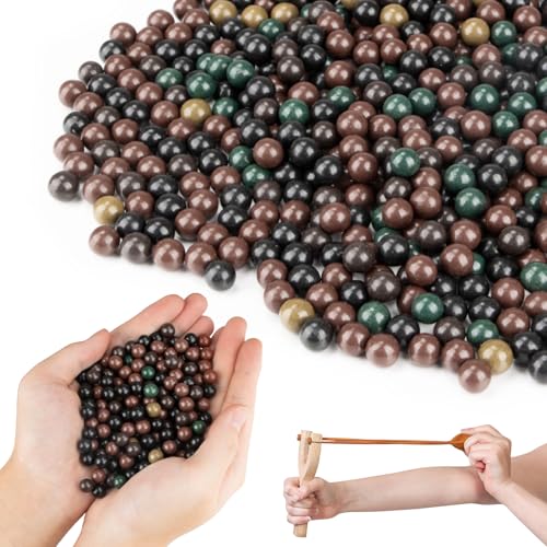 14.4OZ Slingshot Ammo - Sukh Sling Shot Ammo Balls Biodegradable Professional Slingshot Ammo Balls for Shooting and Hunting Target Practice, Black, Dark Red, Yellow, Green