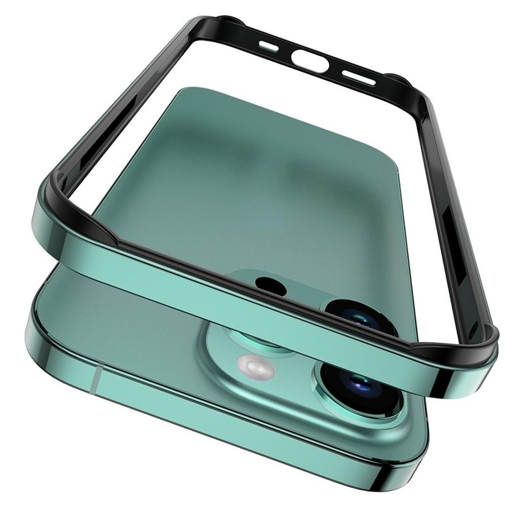 Coque en métal pour iPhone 15 Pro Max et 14 Plus gris titane