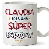 MUGFFINS Tazas Personalizadas para MUJER/ESPOSA - En Español - Eres Súper - 11 oz / 330 ml - Regalo personalizable original y divertido