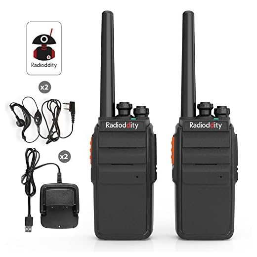 Radioddity R2 Long Range Walkie Talkie Two Way Radio Rechargeable Scrambler Perfect for Business Survival Camping Hunting with USB Desktop Charger + Earpiece (2 Pack)