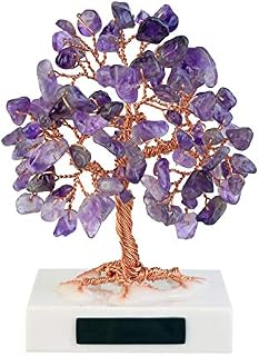 JOVIVI Amethyst Crystal Tree Money Tree Feng Shui Tree of Life Ornaments Purple Gem stone Tree Fortune Wealth Luck Tree Home Decoration Amethyst Gifts