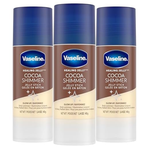Unilever Vaseline Cocoa Shimmer Jelly Stick GLOW UP Body Luminizer For Dewy Radiant Skin 1.4 oz - 3 Count