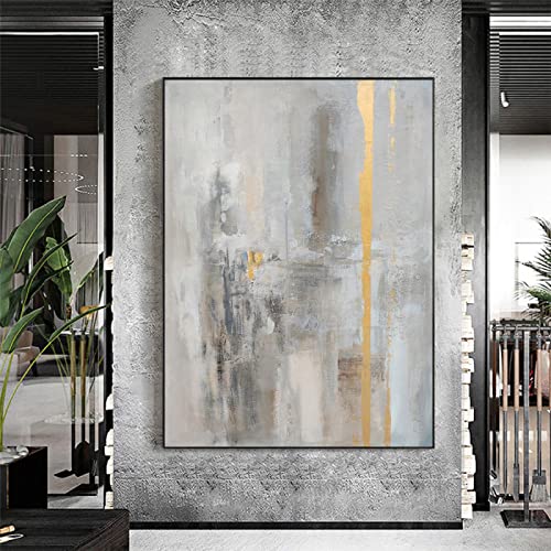 Peinture artistique toile gris et or illuminez un mur vide de salon avec l'art abstrait