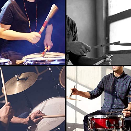 Jaquiain Drum Sticks Set,5A Maple Wood Drum Sticks,Drum Rods Brushes,Retractable Drum Wire Brushes,Drum Dampeners With Bag #TOP5