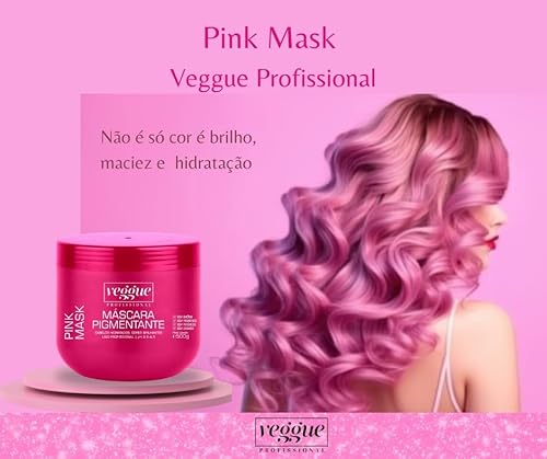 Máscara Matizadora Tonalizante Rosa Pink Veggue Profissional 500g