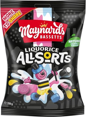 Maynards Bassetts Liquorice Allsorts Authentic Mix Sharing or Gifting Pack 350 g (Pack of 6)