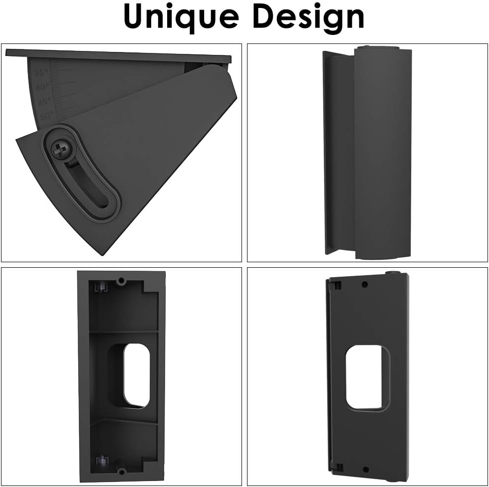 KIMILAR Adjustable 30 to 55 degree Angle Mount Compatible with Ring Video Doorbell Pro, Replacement Angle Adjustment Adapter Mounting Plate Bracket Wedge Kit with Screwdriver and Screws, Black