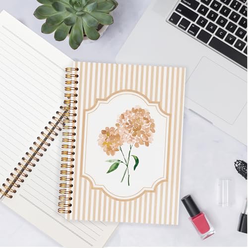 Carnet à spirales hortensia marron 14x21 cm pour notes chic - 4