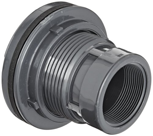 Spears 8172 Series PVC Bulkhead Tank Adapter, Gray, 1" NPT Female