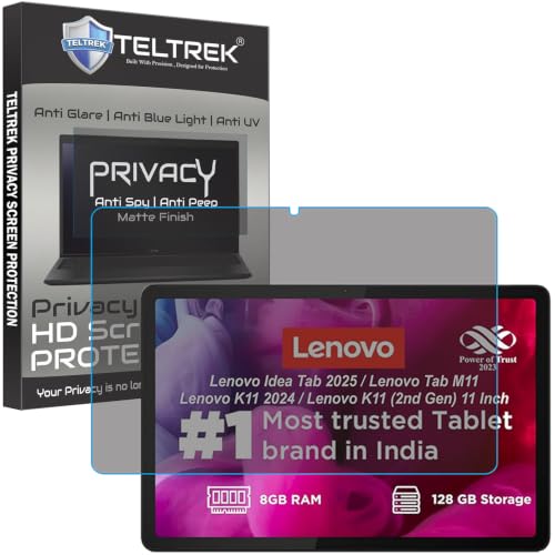 Image of Privacy Matte Anti Peep Screen Guard Compatible With Lenovo Tab M11 / Idea Tab 2025 / K11 Gen 2 / K11 2024 (11 Inch Tablet) Anti Spy Screenguard Not a Tempered Glass Screen Protector