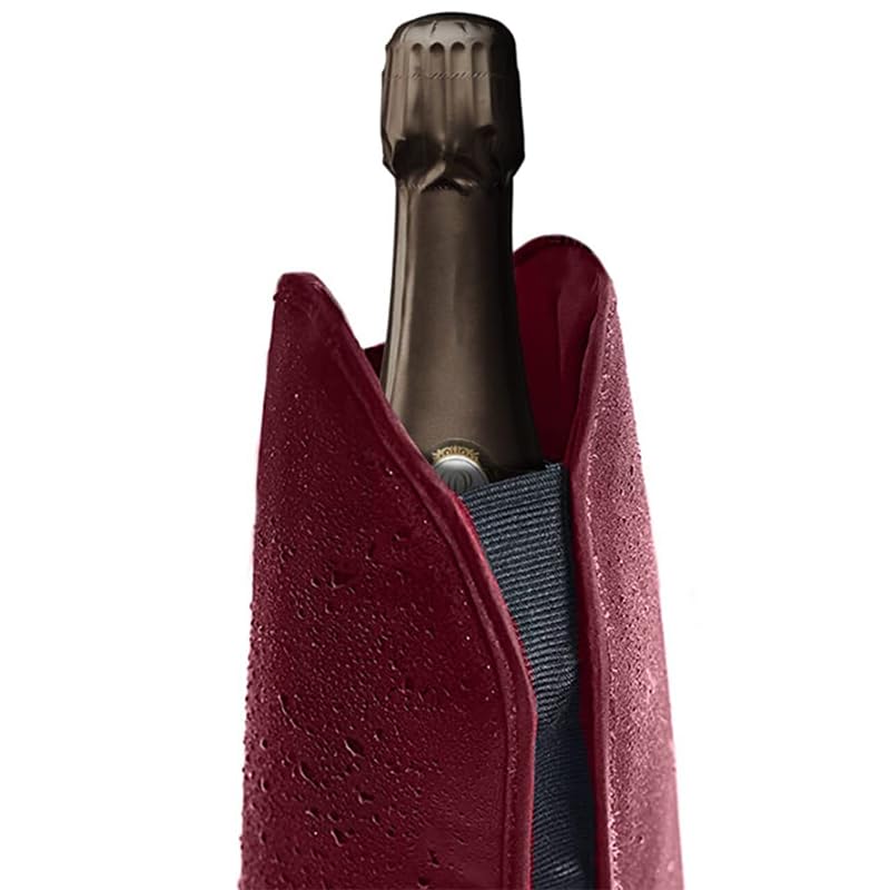 Borsa Termica per Bottiglie di Vino o Champagne, Refrigeratore Vino, Raffredda Bottiglie di Vino da Tavolo, Ghiaccio per Bottiglie, Tessuto idrorepellente ed elastico (Grey