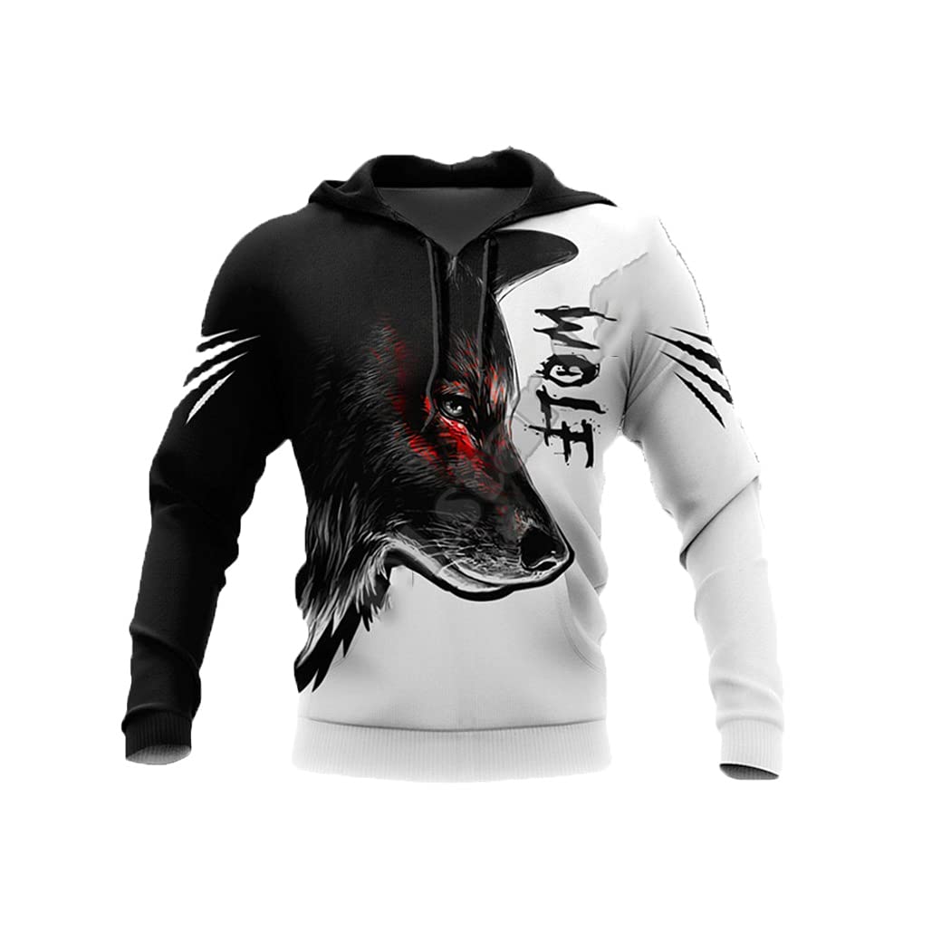 Beautiful Animal Love Wolf 3d Printed Hoodie Unisex Sweatshirt Zip