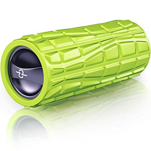 Vibrating Foam Massage Roller - Rechargeable Electric Exercise and Fitness Roller for Core Muscle & Deep Tissues Sports Therapy - Trigger Point Rumble Massager Releases Back Tension, Stiffness & Pain