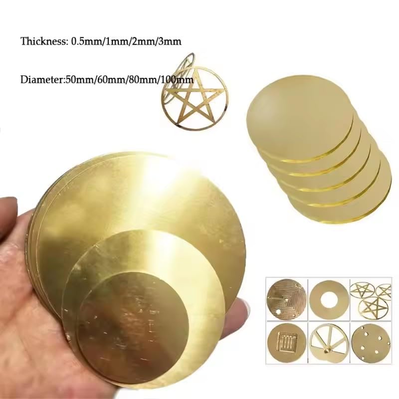2pcs Brass Plate Disc Dia 50/60/80/100mm Thickness 0.5/1/2/3mm Round Circle Disc Plate Brass Gasket Round Plate Board Metal DIY (3x100mm)