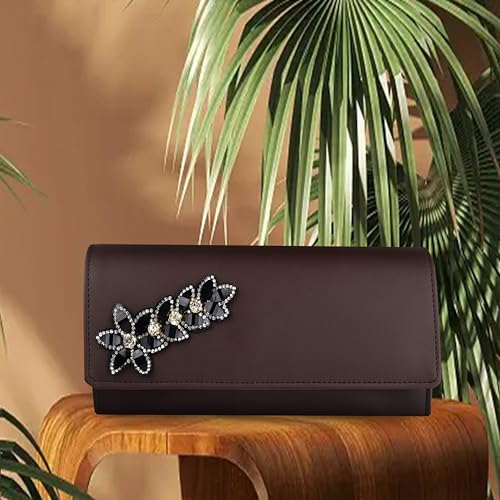 Image of Women's and Girls Hand Clutch Mobile Hand Purse Wallet 4 Card Slot