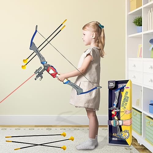 koolbitz Larger Archery Bow and Arrow Set for Kids with Foldable Bow Deformation Crossbow with Infrared Aim light 8 Suction Arrows Gift for Boys Girls Indoor Outdoor Garden Games - Image 2
