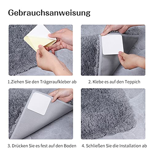 FuKuEn Teppich Antirutschunterlage Waschbar Teppichgreifer für Teppiche Vacuum Tech Teppichstopper Antirutschmatte für Hartholzböden rutschfest Teppichstopper 10cmx10cm 8 Stück