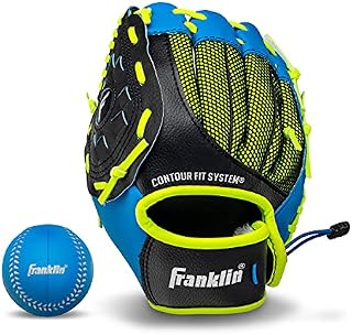 Franklin Sports Teeball Glove - Left and Right Handed Youth Fielding Glove - Neo-Grip - Synthetic Leather Baseball Glove - 9.0 Inch - Ready To Play Glove with Ball