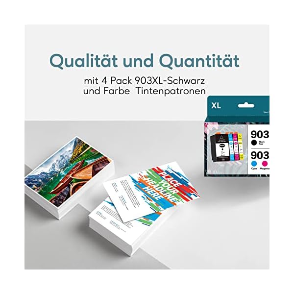 JORBO 903 XL 4er Pack Druckerpatronen Ausgestattet mit Neustem Chip Kompatibel für HP 903XL Patrone Multipack mit HP… – Bild 5
